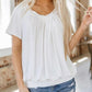 🎁Hot Sale 60% OFF⏳Women's Casual Pleated V-Neck Short-Sleeve Top