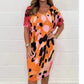 🔥2025 HOT SALE🔥Round Neck Loose Casual Leopard Print Dress