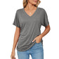 💕Hot Promotion - Buy 3 Pay 2🌷V-Neck Solid Colour Loose Ladies Tops✨