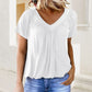 🎁Hot Sale 60% OFF⏳Women's Casual Pleated V-Neck Short-Sleeve Top