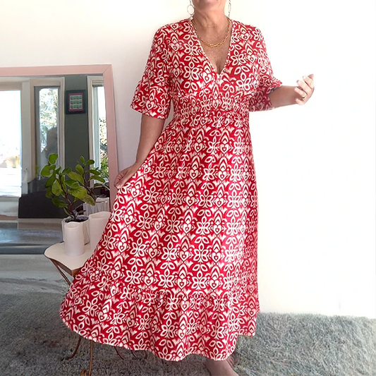 🔥New Year Hot Sale 55% OFF🔥Bohemian Casual Print V-neck Long Dress