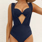 🏖️Last Day Special Sale 49% OFF🏝️Women's Underwire Tummy Control One Piece Halter Plunging Neck Swimsuit🩱