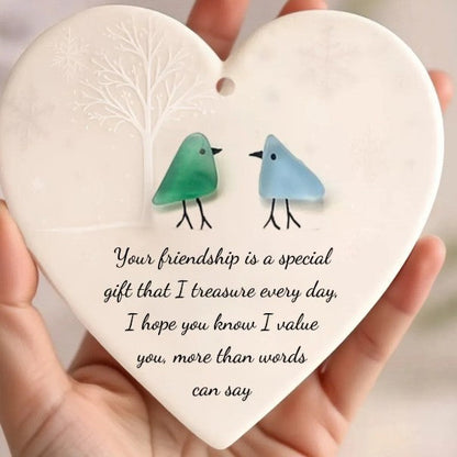 🔥LAST DAY SALE 70% OFF!🏠Heart-Shaped Sea Glass Friendship Decor🌊✨Shaped by Nature & Crafted by Hand💝