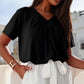 🎁Hot Sale 60% OFF⏳Women's Casual Pleated V-Neck Short-Sleeve Top