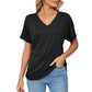 💕Hot Promotion - Buy 3 Pay 2🌷V-Neck Solid Colour Loose Ladies Tops✨