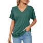💕Hot Promotion - Buy 3 Pay 2🌷V-Neck Solid Colour Loose Ladies Tops✨