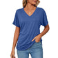 💕Hot Promotion - Buy 3 Pay 2🌷V-Neck Solid Colour Loose Ladies Tops✨