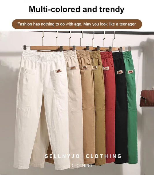 💝Women's Elastic Waist Cotton Pants✈️Buy 2 Save 10%&Free Shipping