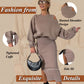 💖Limited Sale 50% OFF💖Women's Slanted Shoulder Sweatshirt & Sleeveless Dress Set