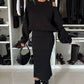 💖Limited Sale 50% OFF💖Women's Slanted Shoulder Sweatshirt & Sleeveless Dress Set